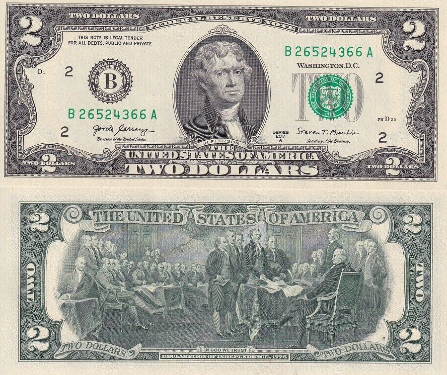 United States 2 Dollars USA 2017A B New York NY P 545 UNC