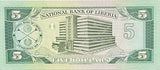 LIBERIA 5 DOLLARS 1989 P 19 XF