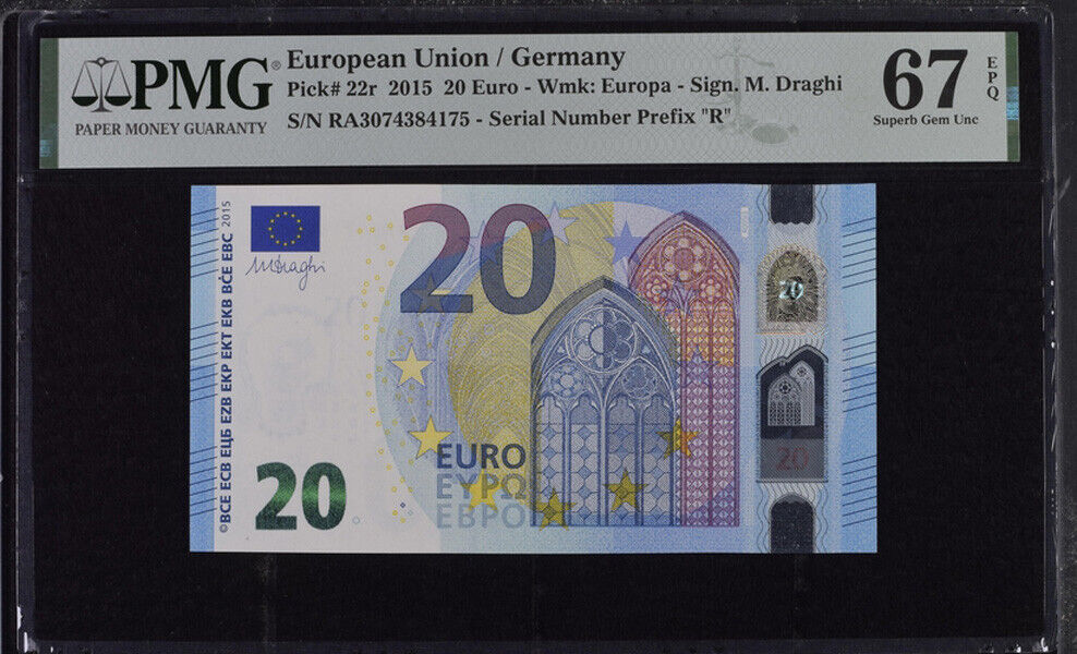 Euro 20 Euro Germany 2015 P 22 r Superb Gem UNC PMG 67 EPQ