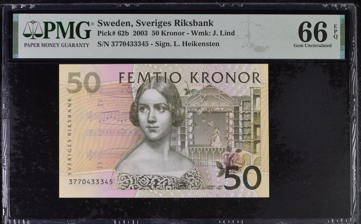Sweden 50 Kronor 2003 P 62 b GEM UNC PMG 66 EPQ