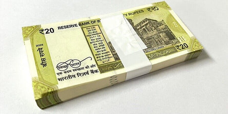 India 20 Rupees 2023 P 110 UNC LOT 100 PCS 1 BUNDLE