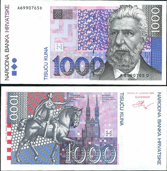 Croatia 1000 Dinars 1993/1994 P 35 UNC