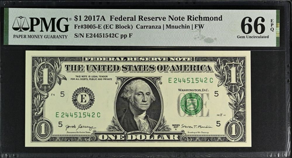 United States 1 Dollar USA 2017A P 544 E Richmond Gem UNC PMG 66 EPQ
