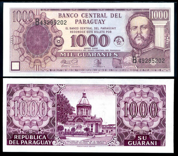 Paraguay 1000 Guaranies 2002 P 221 COMM. UNC