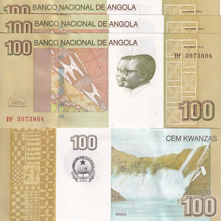 Angola 100 Kwanzas 2012 / 2017 P 153 UNC Lot 3 PCS