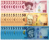 Kyrgyzstan Set 3 UNC 20 50 100 Som 2023/2024 P NEW DESIGN LOT 10 SETS 30 Pcs