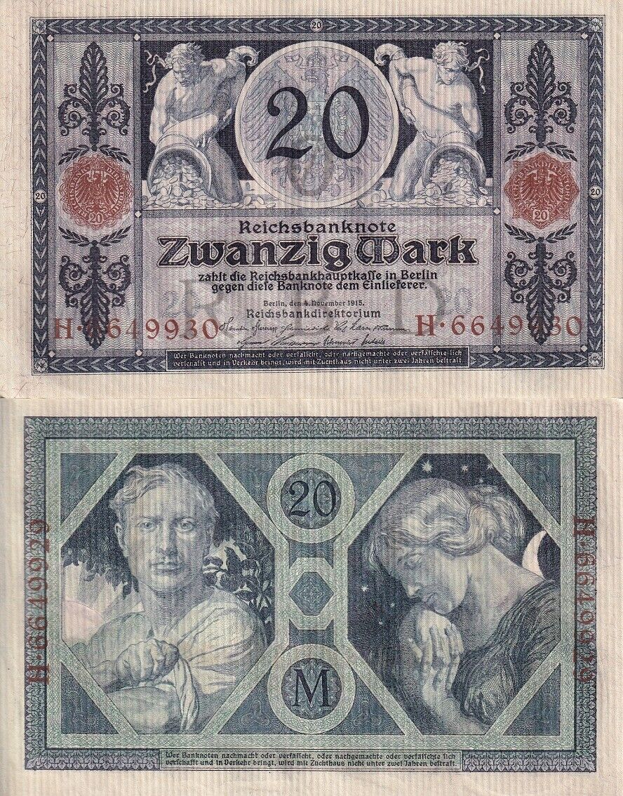 Germany 20 Mark 1915 P 63 AUnc