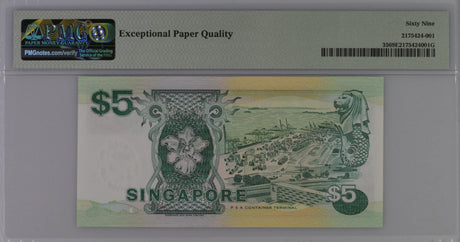 Singapore 5 Dollars ND 1997 P 35 Superb Gem UNC PMG 69 EPQ