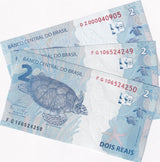 Brazil 2 Reais 2010/2019 P 252 e Sign Eduardo and Ilan UNC LOT 3 PCS