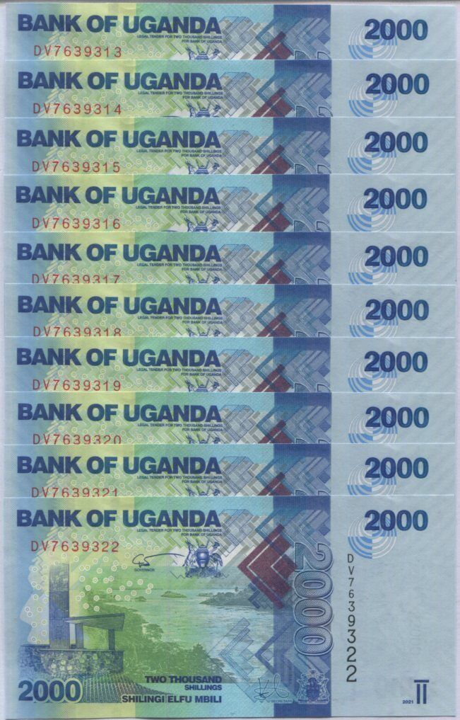 Uganda 2000 Shillings 2021 P 50 UNC LOT 10 PCS
