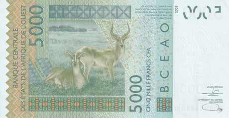 Ivory Coast West African States 5000 Francs 2022 P 117A UNC