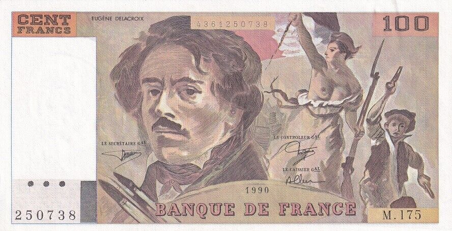 France 100 Francs 1990 P 154 d AUnc