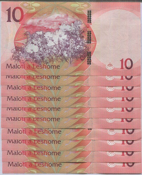 Lesotho 10 Maloti 2021 P NEW Symbol + Sign LOT 10 UNC