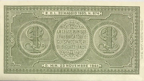 Italy 1 Lire 1935 P 29 c AUnc