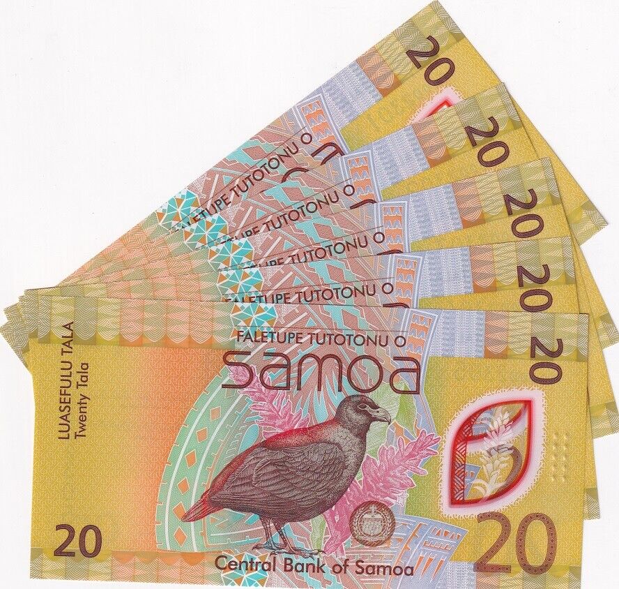 Samoa 20 Tala ND 2023 2024 P 49 Polymer LOT 5 UNC