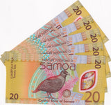 Samoa 20 Tala ND 2023 2024 P 49 Polymer LOT 5 UNC