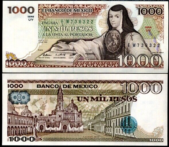 MEXICO 1000 PESOS 1983 P 80 a AUnc