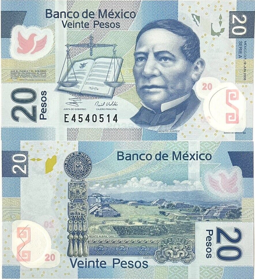 Mexico 20 Pesos 2006 series A P 122 a UNC