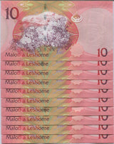 Lesotho 10 Maloti 2013 P 21 b UNC LOT 10 PCS