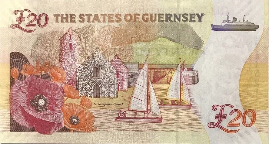 Guernsey 20 Pound ND 2018 P 63 UNC