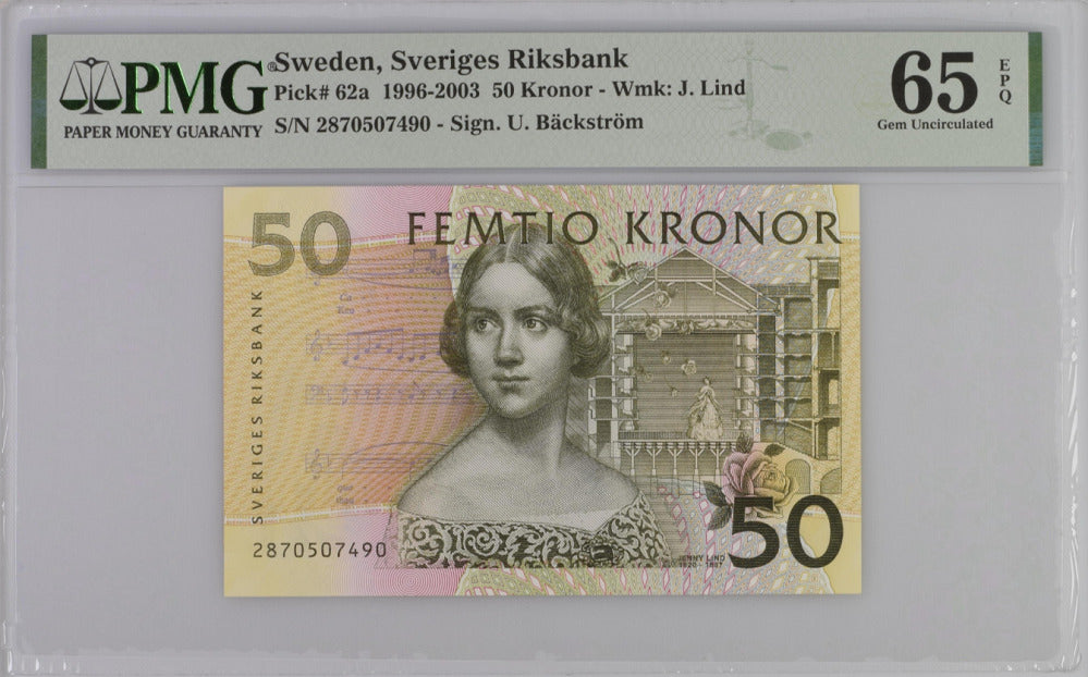 Sweden 50 Kronor 1996-2003 P 62 a GEM UNC PMG 65 EPQ