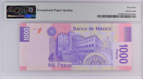 Mexico 1000 Pesos 2013 P 127 d Superb Gem UNC PMG 69 EPQ Top Pop