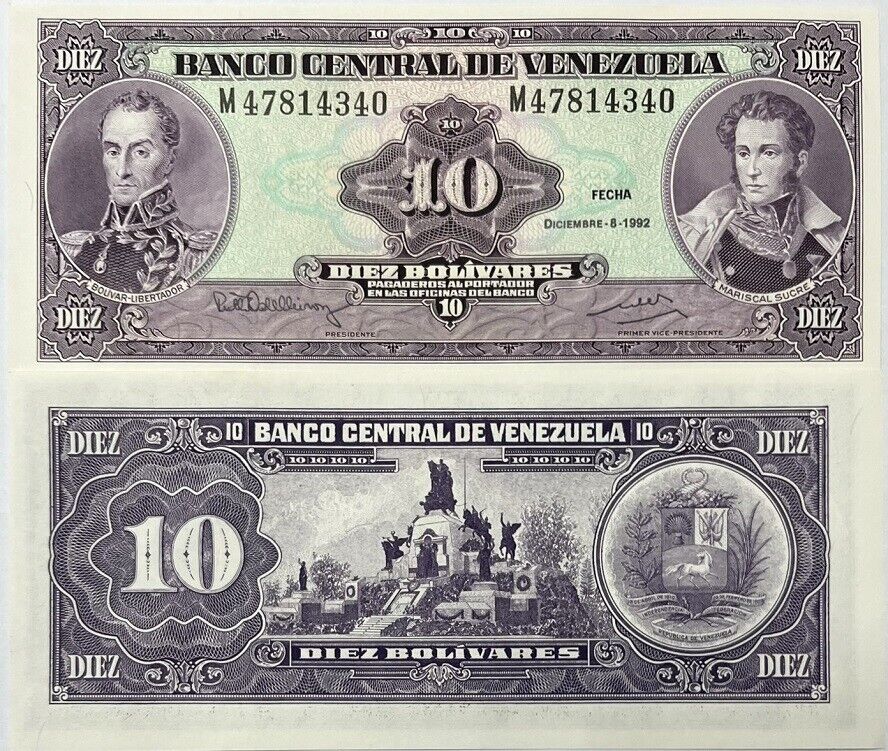 Venezuela 10 Bolivares 1992 P 61 c UNC