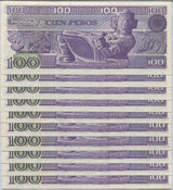 Mexico 100 Pesos 1982 P 74 AUnc lot 10 PCS
