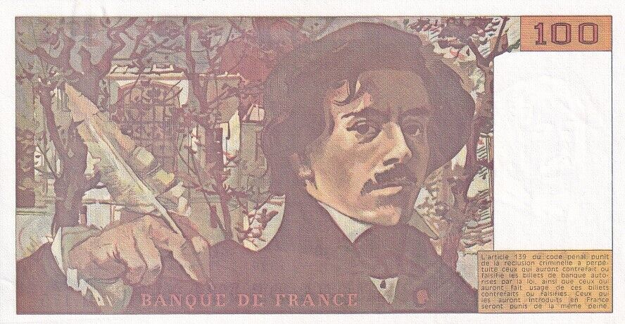 France 100 Francs 1990 P 154 d AUnc