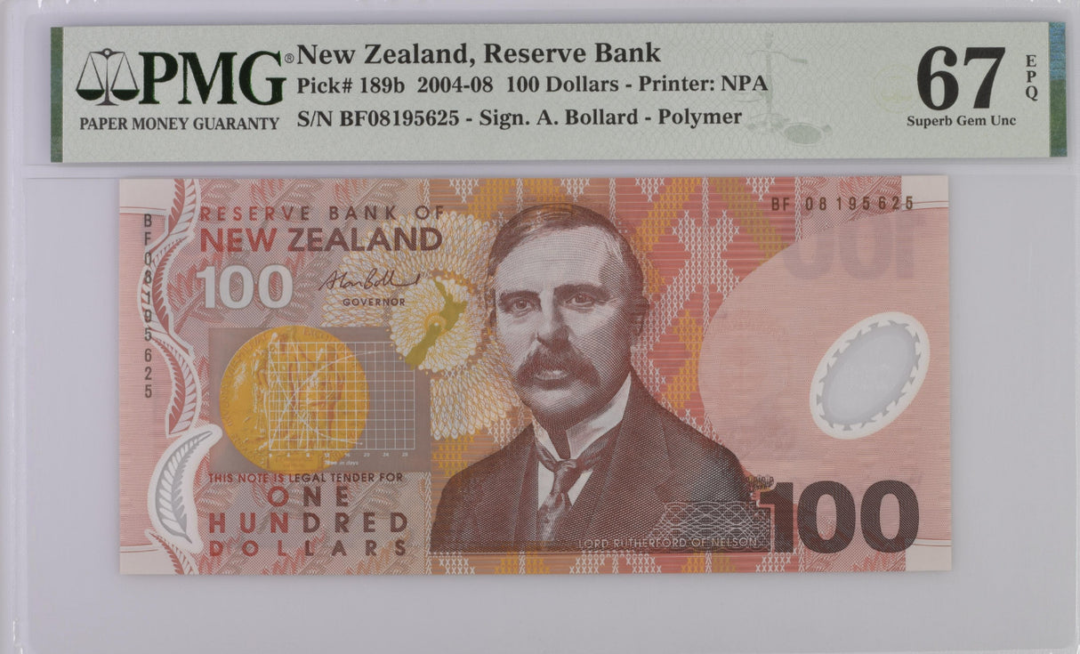 New Zealand 100 Dollars 2008 P 189 b Superb Gem UNC PMG 67 EPQ
