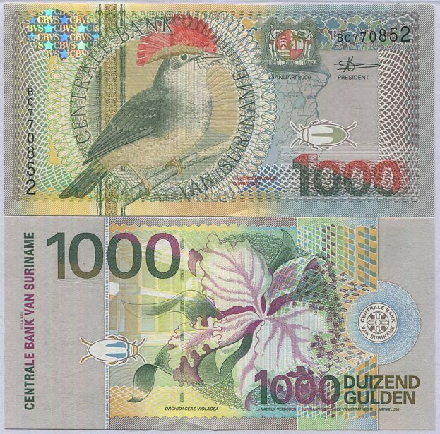 Suriname 1000 Gulden 2000 P 151 UNC