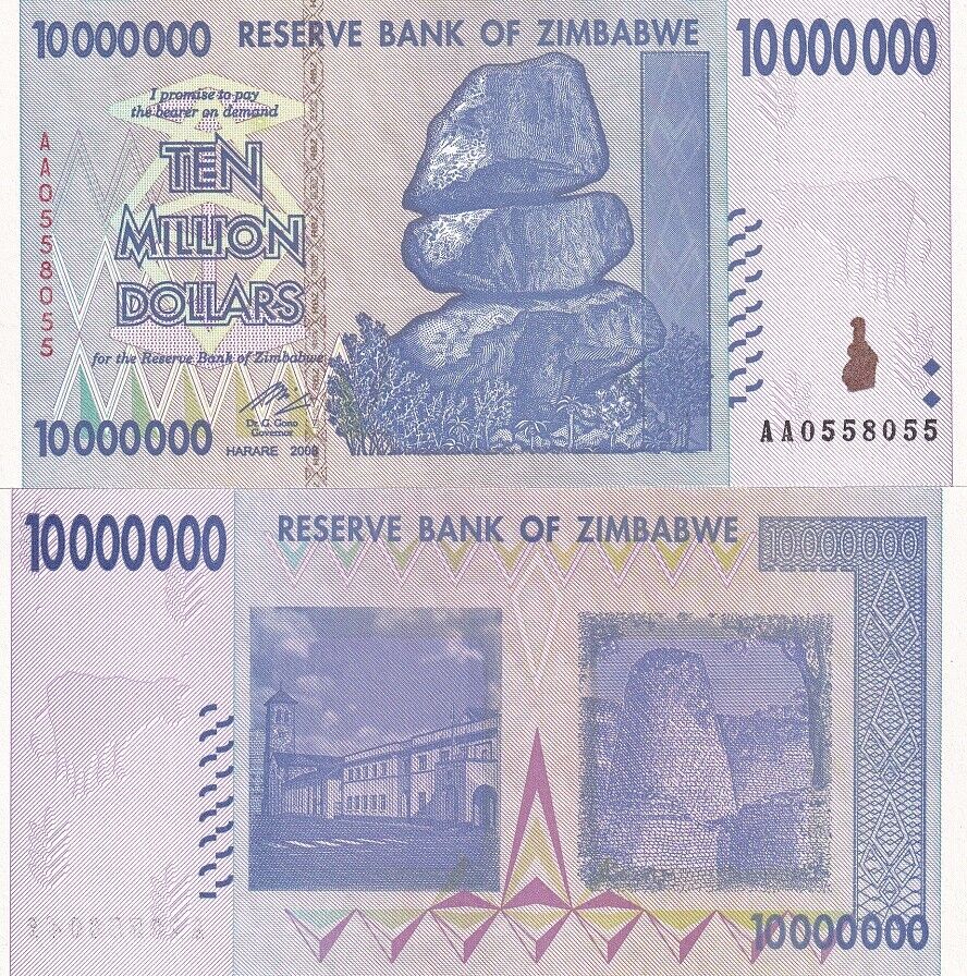 Zimbabwe 10 Million Dollars 2008 P 78 UNC