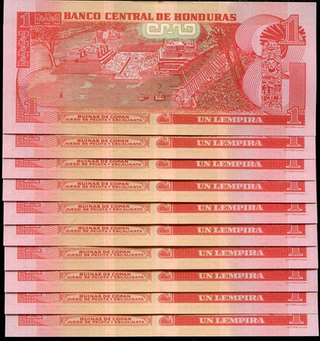 HONDURAS 1 LEMPIRA 2014 P 96 UNC LOT 10 PCS
