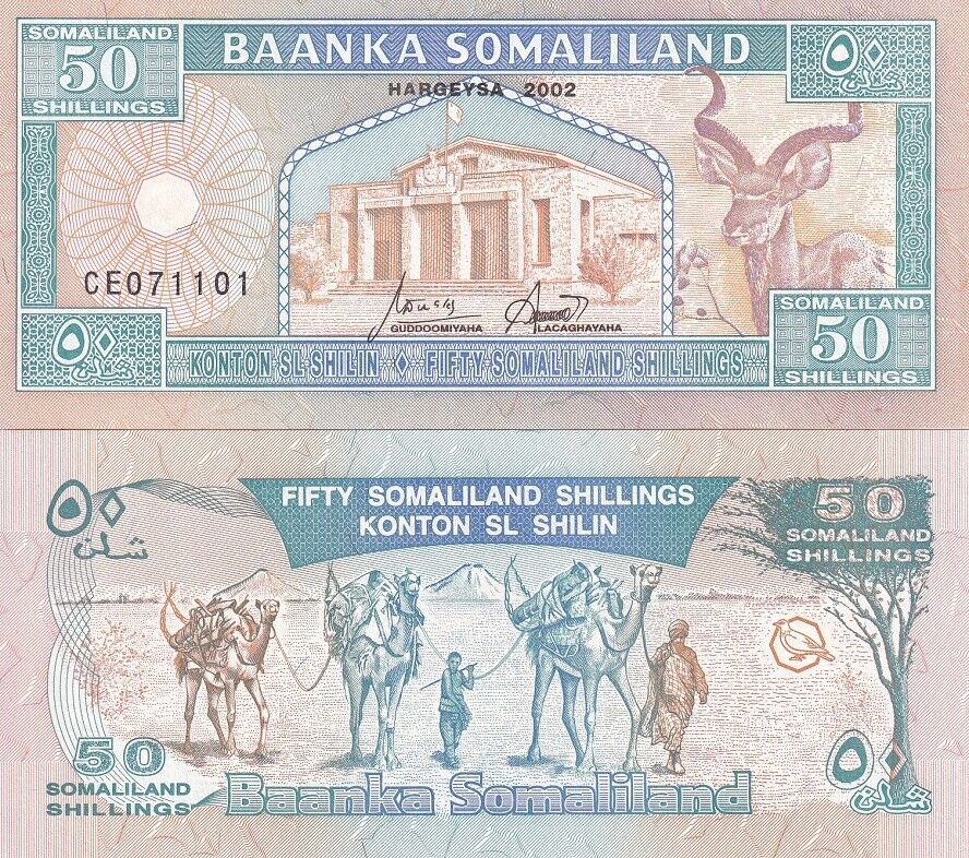 Somaliland 50 Shillings 2002 P 7 UNC