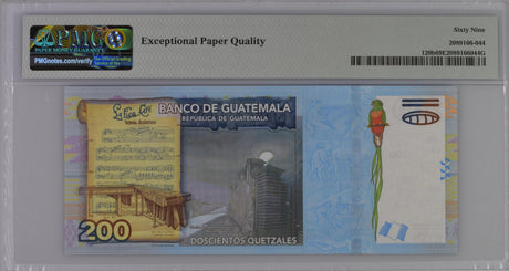 Guatemala 200 Quetzales 2020 P 120 b Superb Gem UNC PMG 69 EPQ Top Pop