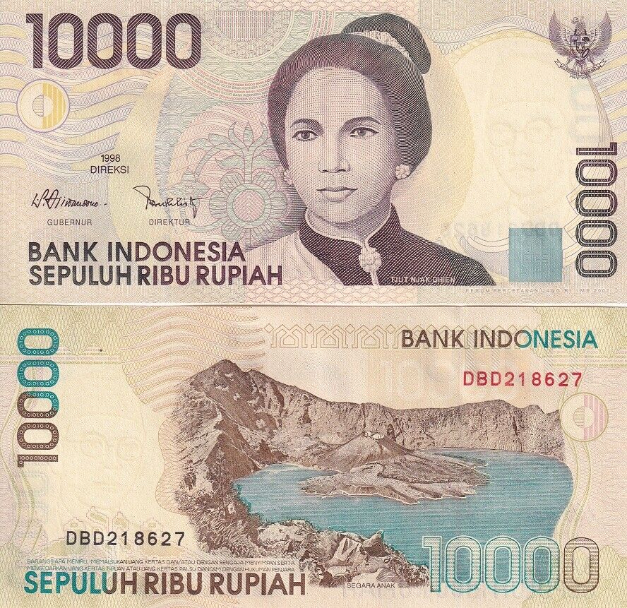 Indonesia 10000 Rupiah 1998/2002 P 137 e UNC