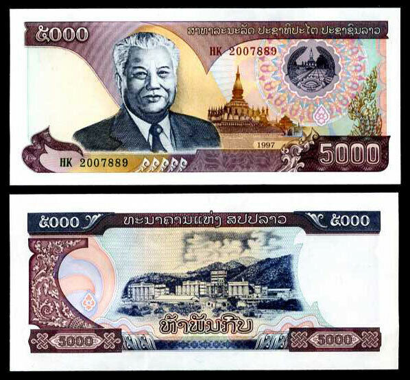 Laos 5000 Kip 1997 P 34 AUnc