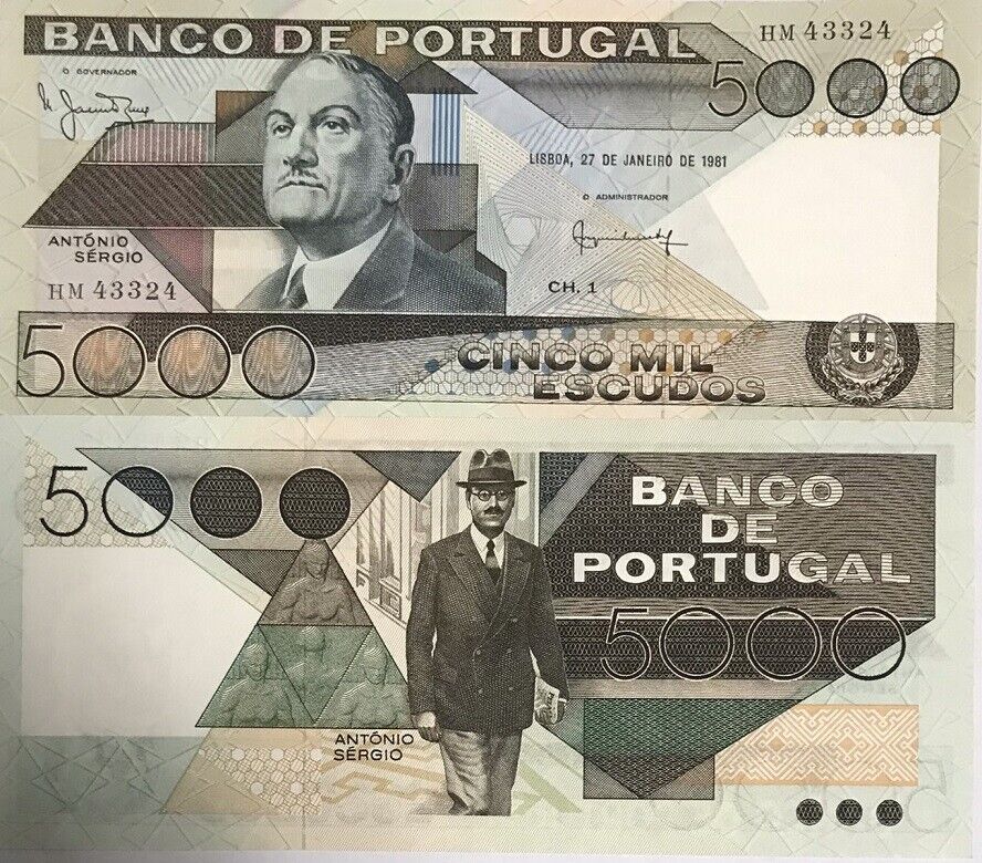 Portugal 5000 Escudos 1981 P 182 b UNC
