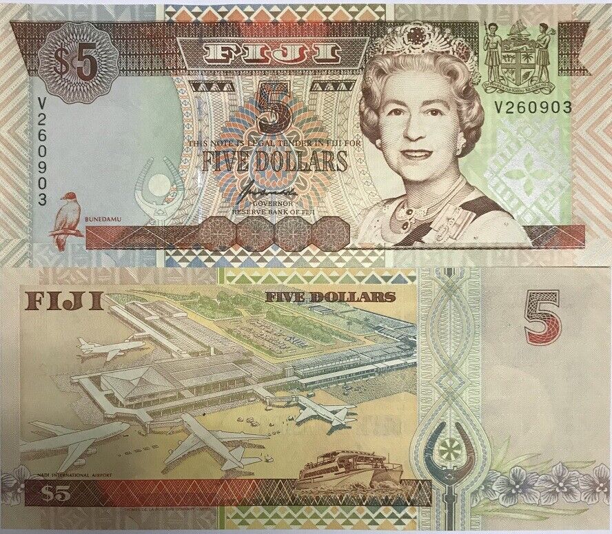 Fiji 5 Dollars ND 1998 P 101 a UNC