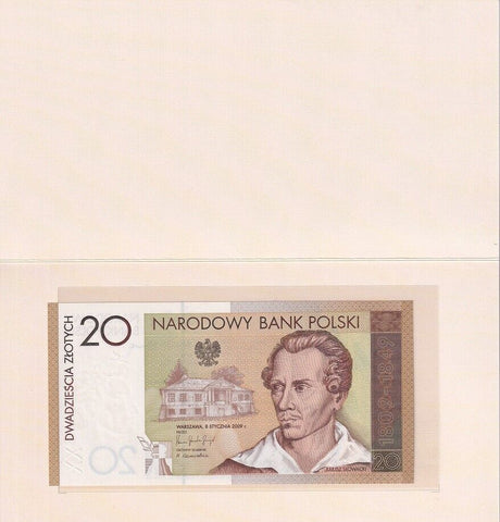 Poland 20 Zlotych 2009 COMM. P 180 a UNC With Folder