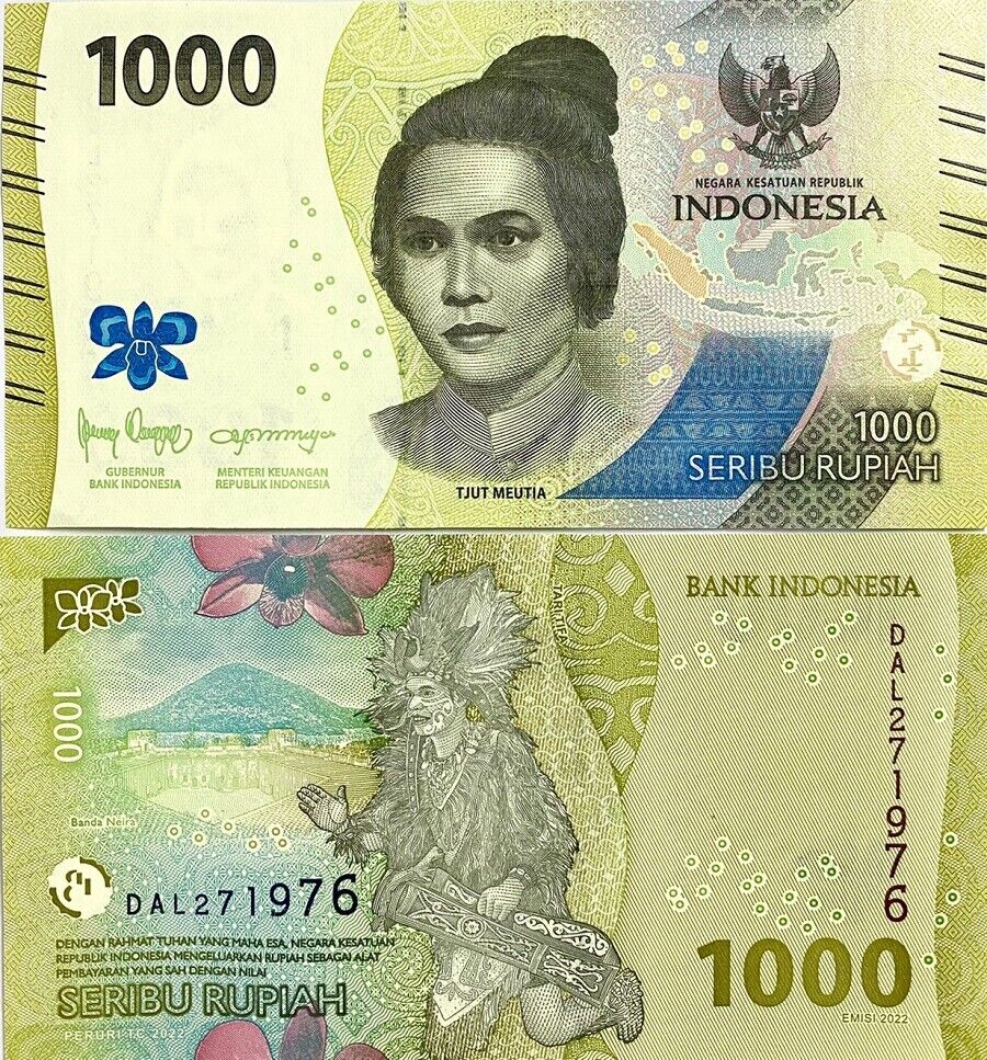 Indonesia 1000 Rupiah 2022 P 162 UNC