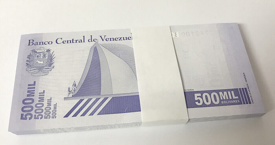 Venezuela 500000 Bolivares 2020/2021 P 113 UNC LOT 100 Pcs 1 Bundle