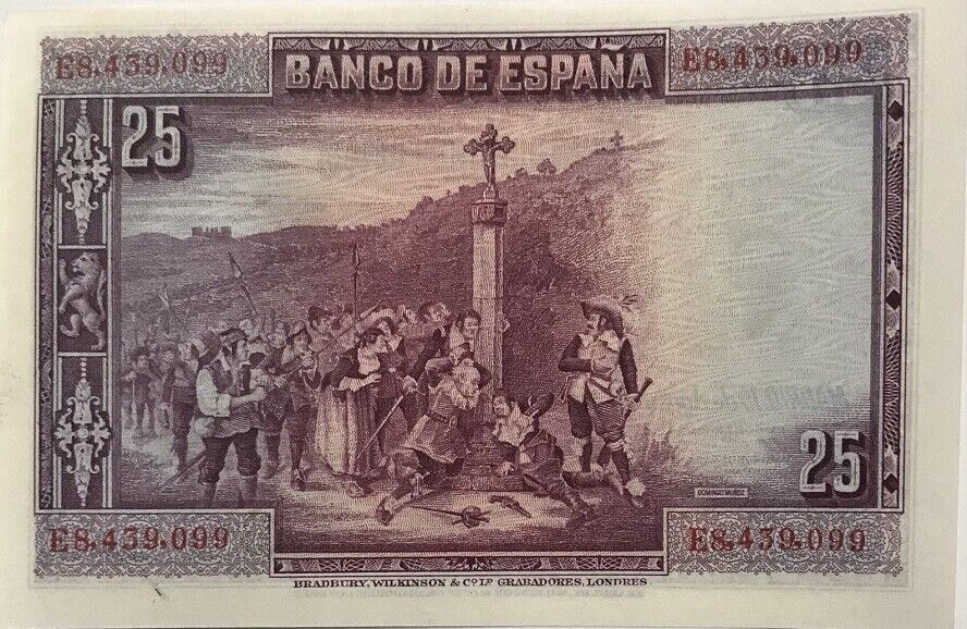 Spain 25 Peseta 1928 P 74 UNC