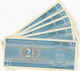Netherlands Antilles 2 1/2 Gulden 1970 P 21 UNC LOT 3 PCS