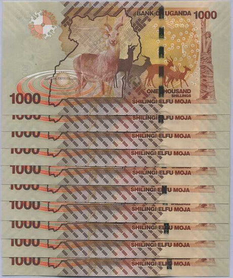 Uganda 1000 Shillings 2010 P 49 UNC LOT 10 PCS