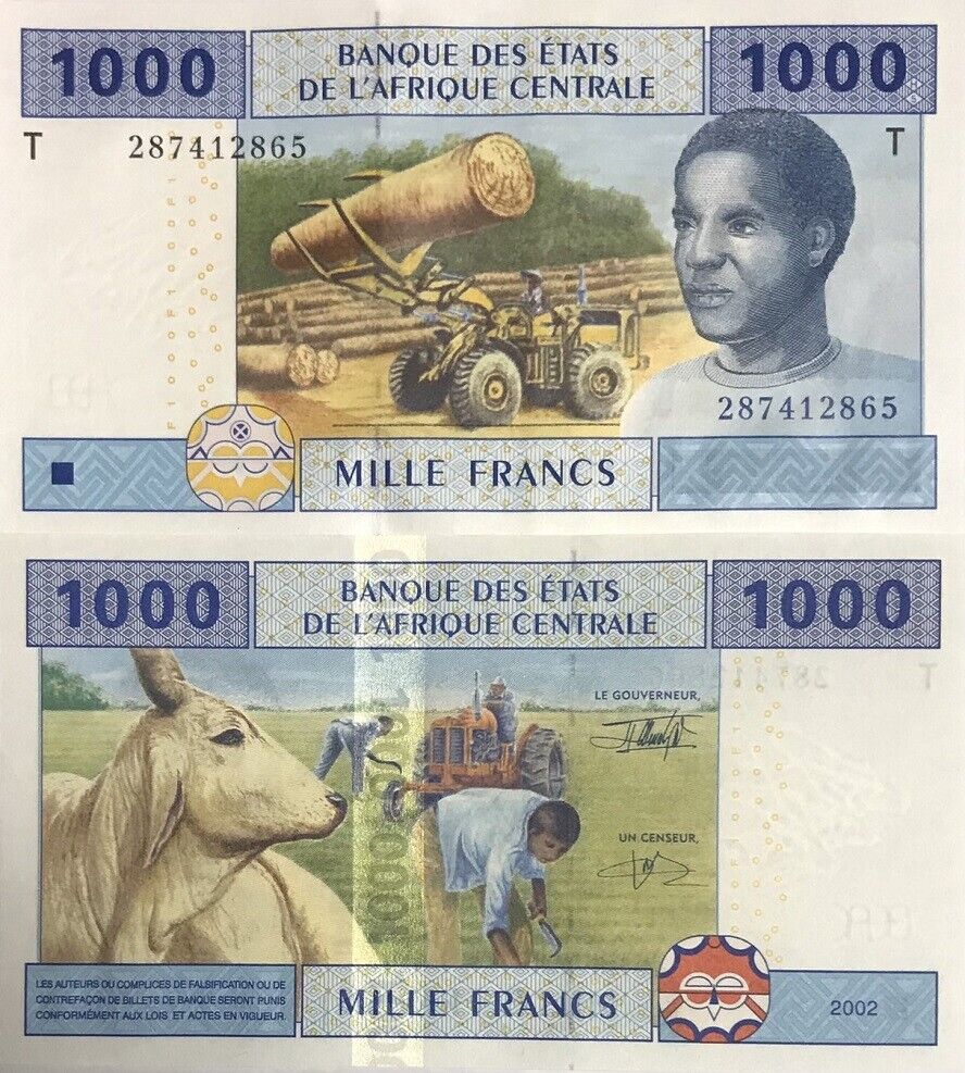 Central African States 1000 Francs Congo 2002 P 107Ta UNC