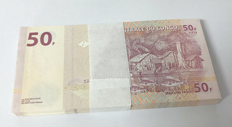 Congo 50 Francs 2013 P 97 UNC  Lot 25 Pcs 1/4 Bundle