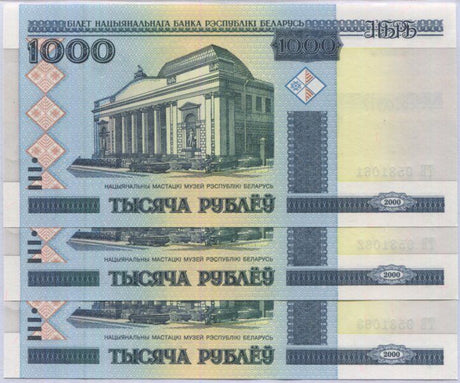 Belarus 1000 Rublei 2000 P 28 a UNC LOT 3 PCS
