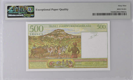 Madagascar 500 Francs ND 1994 P 75 b Superb Gem UNC PMG 69 EPQ Top