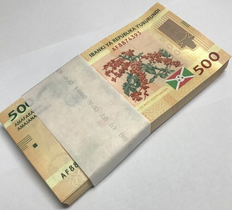 Burundi 500 Francs 2018 P 50 UNC LOT 50 PCS 1/2 BUNDLE